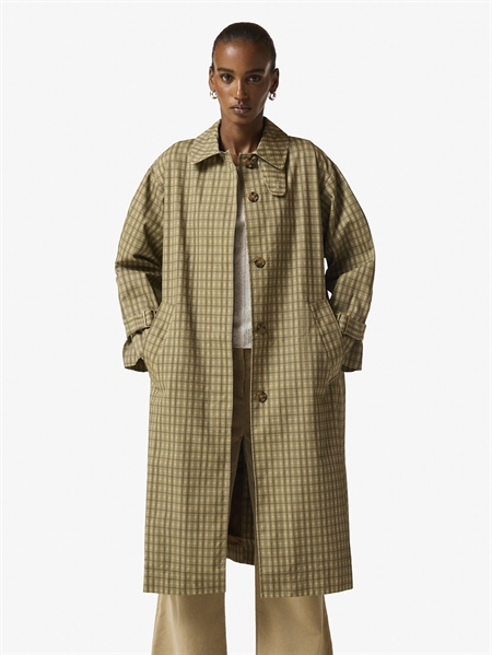 HUNTER Meagan Check Coat Kelp