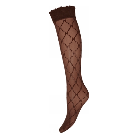 Hype the Detail Knee High Logo Socks Brown