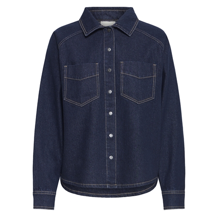 Ichi IhAlva Shirt Denim Authentic Blue