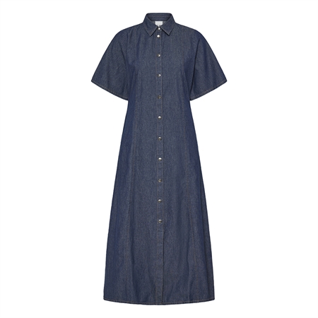 Ichi IhArcher Dress Denim Authentic Blue 20126217 blaa jeanskjole i bomuld til kvinder fra MAAK Shop