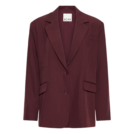 Bordeauxrød meleret Ichi IhFava Oversize Blazer habitjakke til kvinder