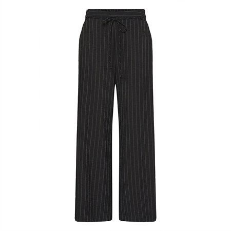 Ichi IhFienna Pants Black White Stripe 20126215 sort hvid stribet buks til kvinder fra MAAK Shop