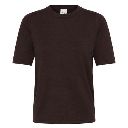 Ichi IhLuls O-Neck SS Chocolate Torte 20125816 brun kortærmet bluse til kvinder fra MAAK Shop