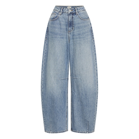 Mellemblå Ichi IhMilana Ballon Pants denimbukser med brede ben til kvinder