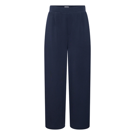 Ichi IHNaida Pants Dark Navy med vide ben og elastisk linning