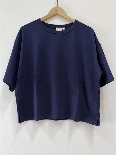 ICHI IhPalmer EX Loose SS T-shirt i Maritime Blue