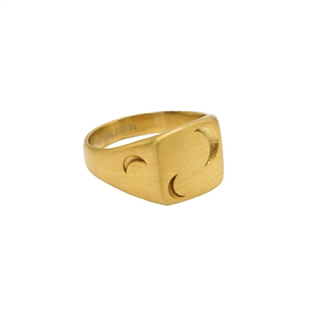 Jane Kønig Half Moon Signet Ring Guld