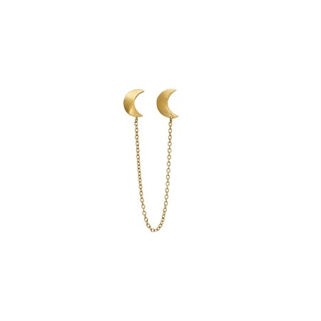 Jane Kønig Double Half Moon chain stud Guld (Left)