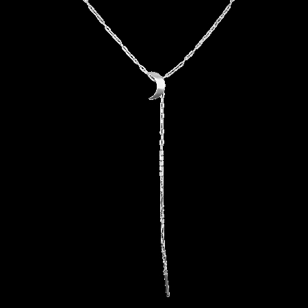 Jane Kønig Half Moon Tie Necklace Silver
