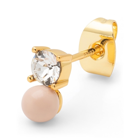Lulu Copenhagen Diamond Eye earring 1 pcs Dusty Peach/Crystal
