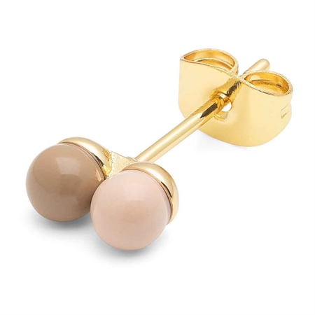 Lulu Copenhagen Double Color Ball earring 1 pcs Mocha Mousse/Dusty Peach