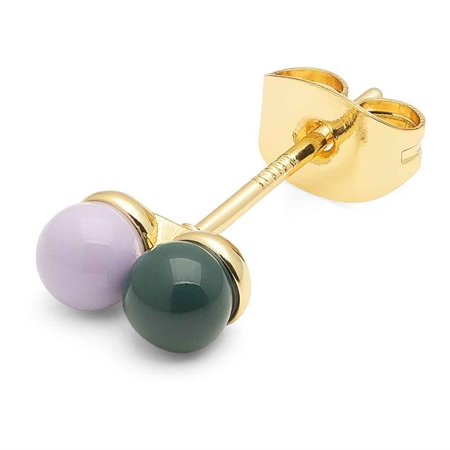 LULU Copenhagen Double Color Ball ørering North Sea Green Purple