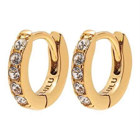 Lulu Copenhagen Tennis hoops - pair Guld Crystal