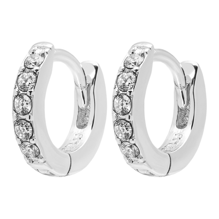 Lulu Copenhagen Tennis hoops - pair Silver Crystal