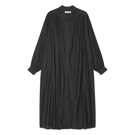 Klassisk sort Moshi Moshi Mind Golden Shirtdress skjortekjole i økologisk bomuld til kvinder