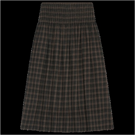 Moshi Moshi Mind Maggie Skirt Check Stone Brown/Moonless Night