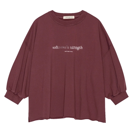 Moshi Moshi Mind Mantra Sweat Burgundy oversized sweatshirt i økologisk bomuld