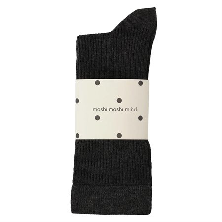 Moshi Moshi Mind Silky Rib Socks charcoal melange