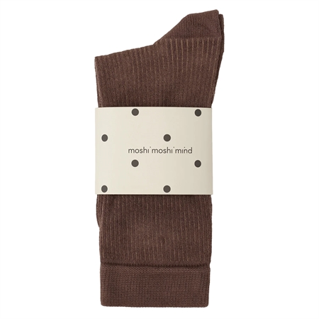 Moshi Moshi Mind Silky Rib Socks mocha