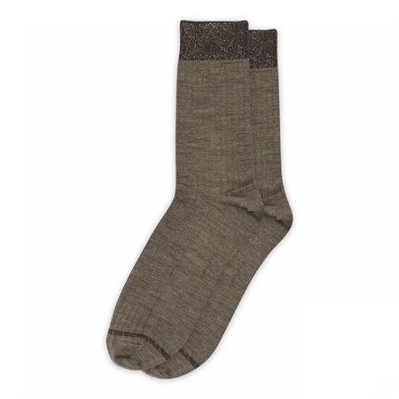 MP Denmark 59532, 351 Erina wool rib socks Brown Melange