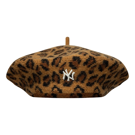 New Era Leopard Beret New York Yankees Brown