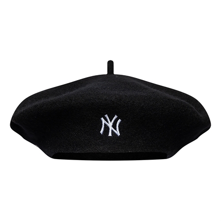 New Era Wool Script Beret New York Yankees Black