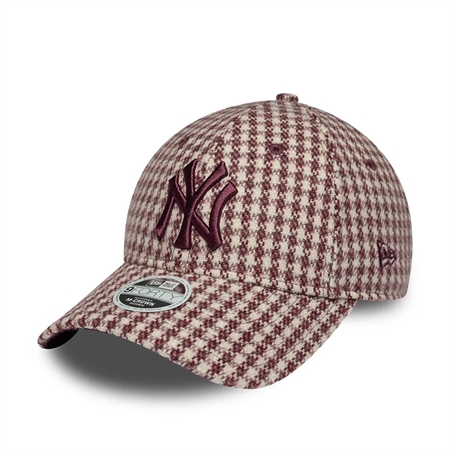 New Era WMNS Houndstooth 9FORTY MC New York Yankees - Dark Red