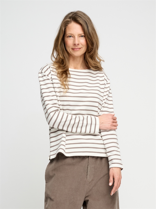 Moshi Moshi Mind Blessed Sweatshirt Stripe Ecru/Dark