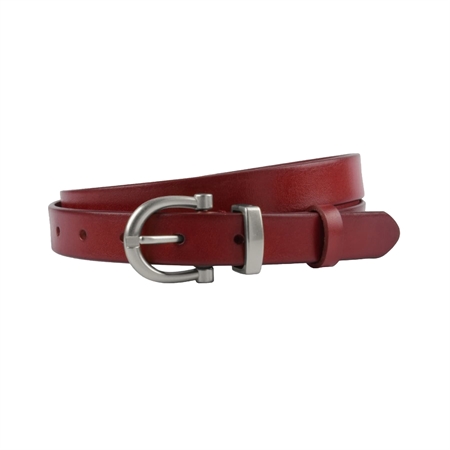 Plissé Copenhagen Raye Belt One Size Red rødt læderbælte