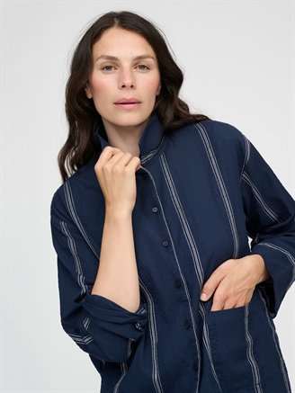 Moshi Moshi Mind River Shirt Stripe Dark Navy/White