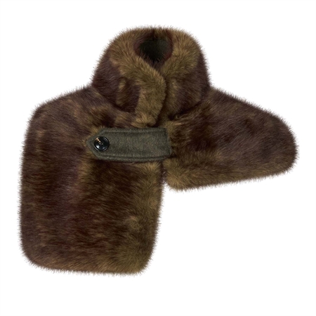 Second Female Agola Collar Black Olive krave i imiteret pels