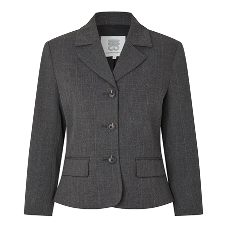 Second Female Anjou Short Blazer Dark Grey Melange