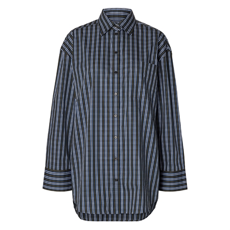 Selected Femme SlwEden Oversized LS Pocket Shirt Peat Check