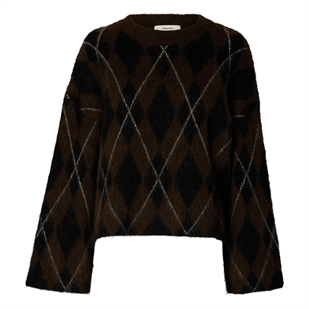 Selected Femme SlwLulu Brushed Argyle Knit O-Neck Delicioso