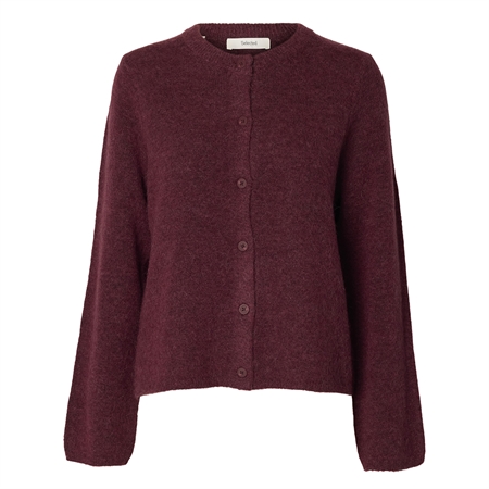 Selected Femme SlwLulu New Knit Cardigan i farven Tawny Port Melange hos MAAK Shop