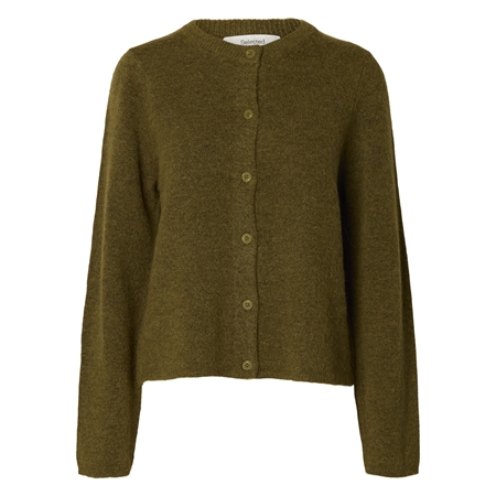 Selected Femme SlwLulu New LS Knit Cardigan Fir Green