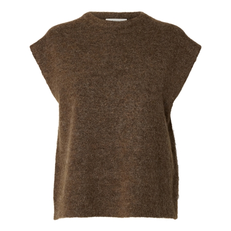 Selected Femme SLWLulu SL Knit Vest i Dachshund med rund hals