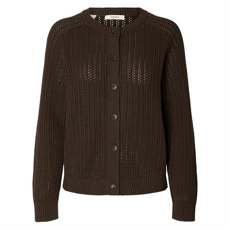 Selected Femme SlwOlga LS Knit Struc O-Neck Cardigan Delicioso