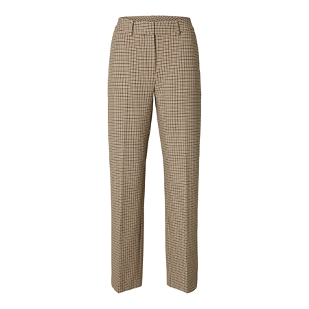 Selected Femme SlwRita MW Wide Pant Check Monks Robe