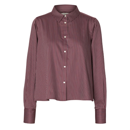 Selected Femme SlwRomie LS Relaxed Shirt Tawny Port Stripe