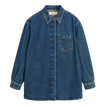 Skall Studio Edgar Shirt Washed Dark Blue i 100% økologisk bomuld