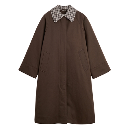 Skall Studio Gaby Coat Coco Brown brun oversize frakke med kontrastdetaljer