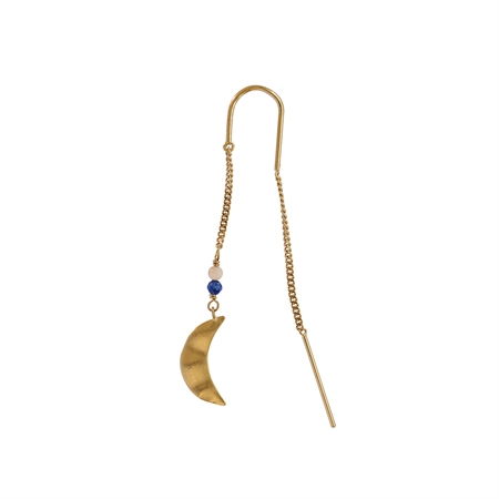 Stine A Bella Moon Earring with Double Chain - Single Guld