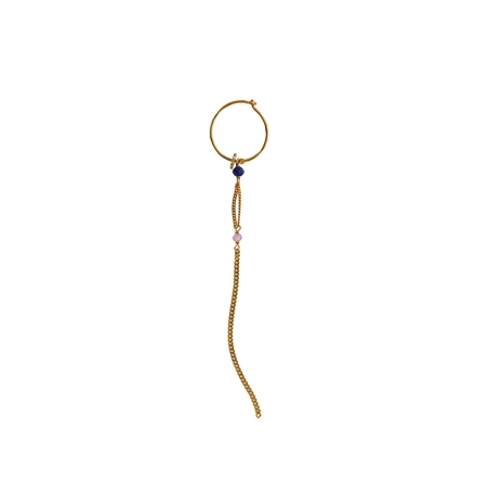 Stine A Miss Paris Hoop Earring with Long Chain - Montmartre - Single Guld
