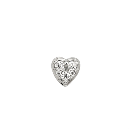 STINE A Petit J'adore Earring Single Silver hjerteformet ørestik i 925 sterlingsølv med hvide funklende zirkoner