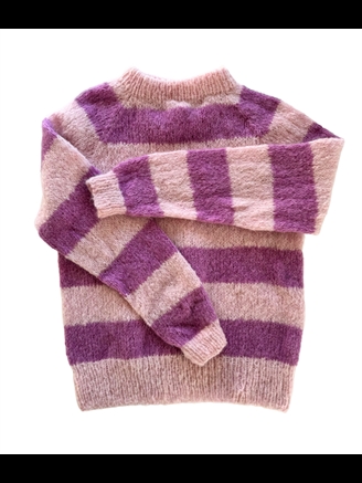 Coffee Beanies Sweater swe Striped lt. pink/purple