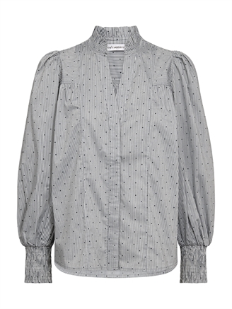 Co'Couture StripeCC Dot Petra V-Shirt Light Grey