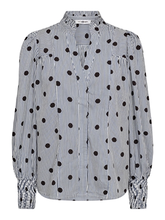 Co'Couture DidiCC Dot Petra V-Shirt WhiteBlack