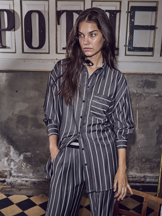 Co'Couture SueCC Stripe Oversize Shirt Black